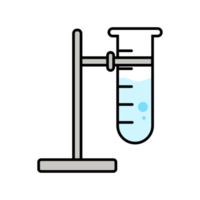 tubo de ensayo en un diseño de icono simple. ilustración de material de laboratorio en diseño de arte lineal. png