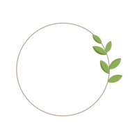 Minimalist wreath flower in round illustration design png