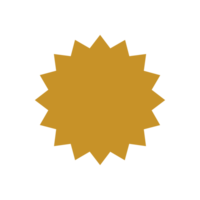 elemento de diseño de forma básica en color dorado png