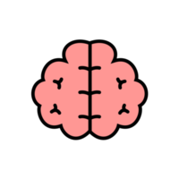 cerebro en un diseño de icono simple. ilustración de material de laboratorio en diseño de arte lineal. png