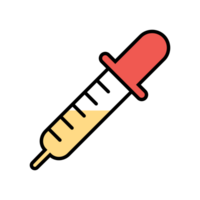 Pipette im einfachen Icon-Design. labormaterialillustration im linienkunstdesign. png