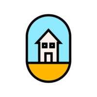 huis voor natuur monoline insigne illustraties. emblemen ontwerp in een klassiek en minimalistische stijl. een natuur Aan kader voor een creatief ontwerp png