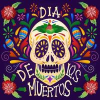 celebra el día de los muertos con alegría y colorido vector