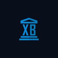 XB initial logo monogram with simple courthouse building icon design vector