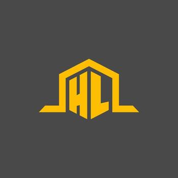 logotipo inicial del monograma hl con diseño de estilo hexagonal vector