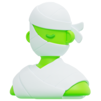 mummy 3d render icon illustration png