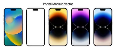 Phone pro mockup smartphone mobile vector illustration isolated on background with a blank screen