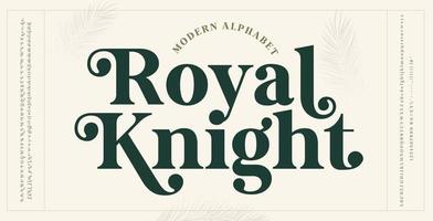 Elegant serif font alphabet letters and numbers typography lettering modern fonts text typeface vector illustration