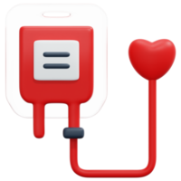 ilustración de icono de render 3d de donación de sangre png