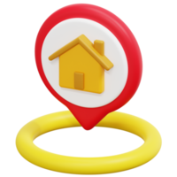 house 3d render icon illustration png