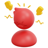 frustrated 3d render icon illustration png