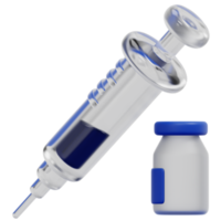 ilustración de icono de renderizado 3d de vacuna png