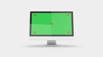 animación 3d de pc de escritorio de pantalla verde video