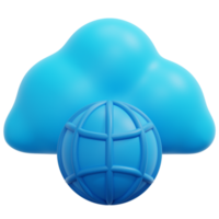 cloud network 3d render icon illustration png