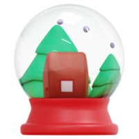 snow globe 3d render icon illustration png