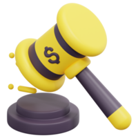 auction 3d render icon illustration png