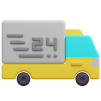 ilustración de icono de renderizado 3d de coche de entrega png