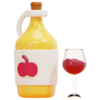 cider 3d render icon illustration png