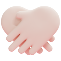 hand in hand 3d render icon illustration png