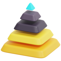 illustration de l'icône de rendu 3d pyramide png