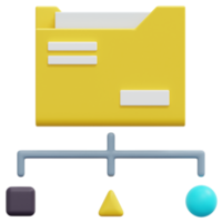 illustration de l'icône de rendu 3d de classification des données png