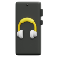 auriculares 3d render icono ilustración png