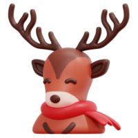 reindeer 3d render icon illustration png