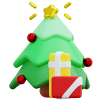 christmas tree 3d render icon illustration png