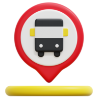 illustration de l'icône de rendu 3d de l'arrêt de bus png