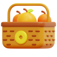 oranges 3d render icon illustration png
