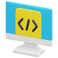 software development 3d render icon illustration png