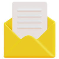 open email 3d render icon illustration png