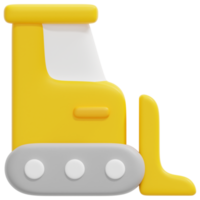 bulldozer 3d framställa ikon illustration png