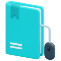 ilustração de ícone de renderização 3d ebook png
