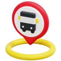 bus hou op 3d geven icoon illustratie png