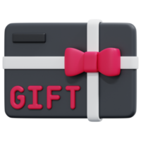 ilustración de icono de render 3d de tarjeta de regalo png