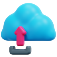 cloud upload 3d render icon illustration png