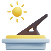 sundial 3d render icon illustration png