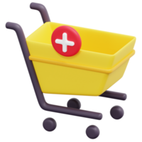 carrito de compras 3d render icono ilustración png