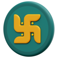 swastika 3d render icon illustration png