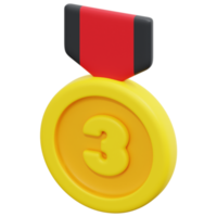 medal 3d render icon illustration png