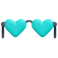 corazón gafas 3d render icono ilustración png