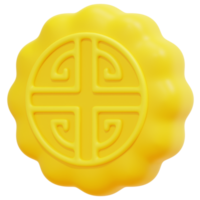 moon cake 3d render icon illustration png