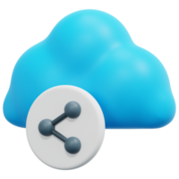 cloud sharing 3d render icon illustration png