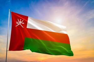Large Oman flag waving in the wind photo