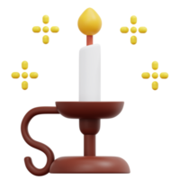 candle 3d render icon illustration png