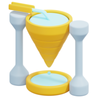 water clock 3d render icon illustration png