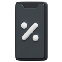 mobile phone 3d render icon illustration png