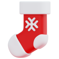 christmas sock 3d render icon illustration png