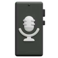 illustration de l'icône de rendu 3d du microphone png